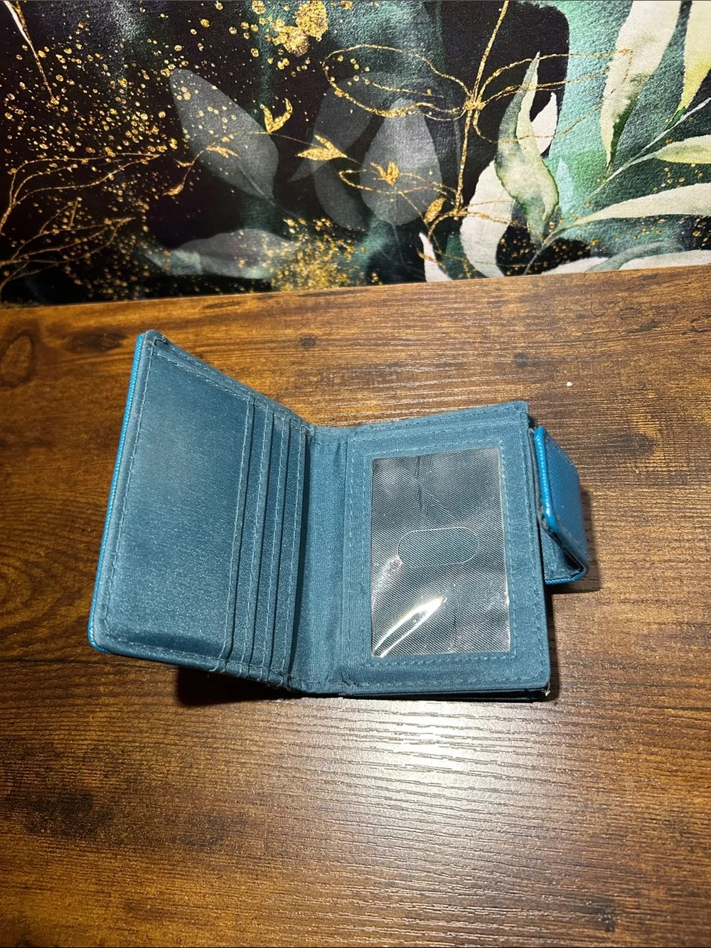 Everyday Compact Blue Women's Wallet with Secure Snap Tab